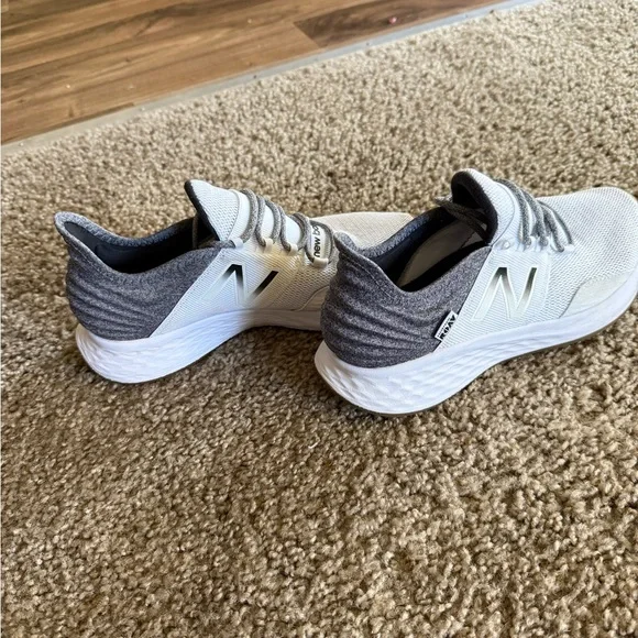 New Balance White and Gray Athletic Shoes - Picture 4 of 5